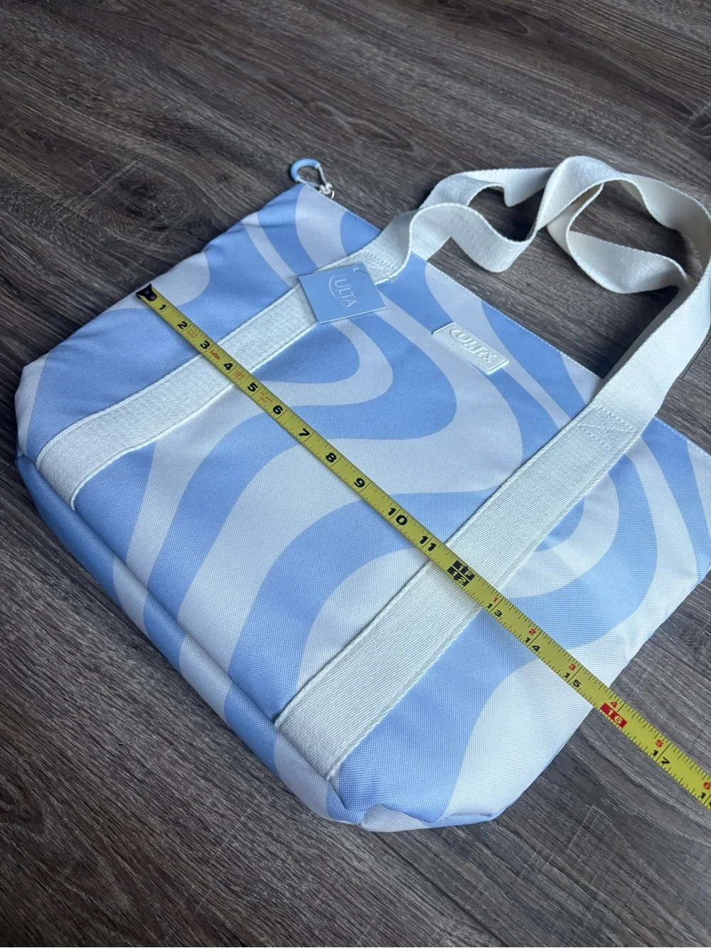 Ulta Beauty Light Blue and White Wave Tote